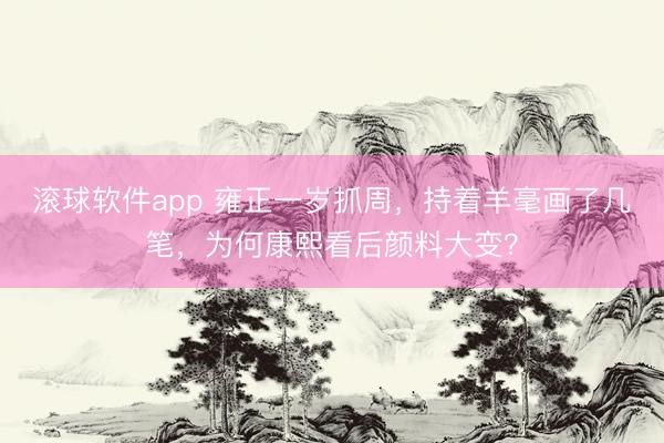 滚球软件app 雍正一岁抓周，持着羊毫画了几笔，为何康熙看后颜料大变？