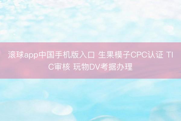 滚球app中国手机版入口 生果模子CPC认证 TIC审核 玩物DV考据办理