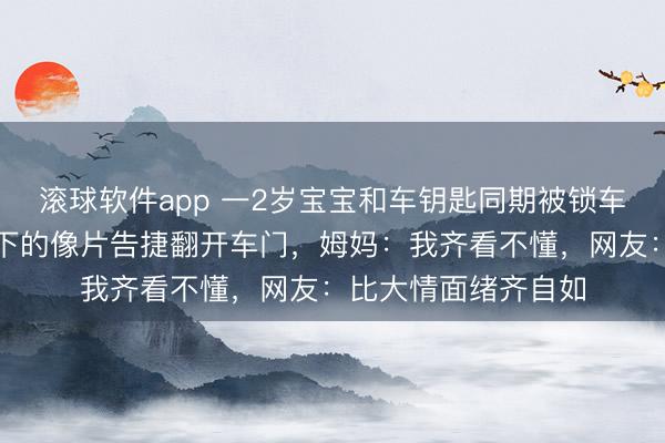 滚球软件app 一2岁宝宝和车钥匙同期被锁车内，凭一张爸爸拍下的像片告捷翻开车门，姆妈：我齐看不懂，网友：比大情面绪齐自如