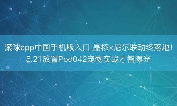 滚球app中国手机版入口 晶核×尼尔联动终落地！5.21放置Pod042宠物实战才智曝光