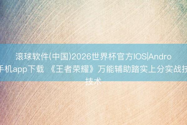 滚球软件(中国)2026世界杯官方IOS|Android手机app下载 《王者荣耀》万能辅助踏实上分实战技术