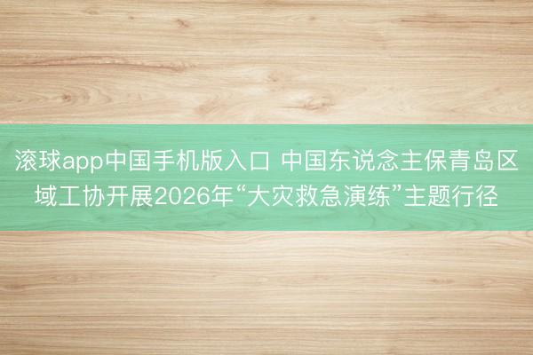 滚球app中国手机版入口 中国东说念主保青岛区域工协开展2026年“大灾救急演练”主题行径