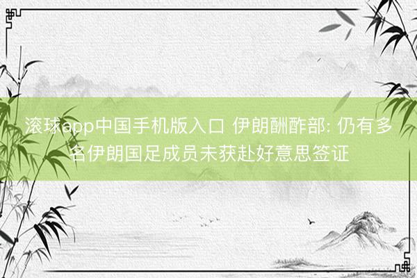 滚球app中国手机版入口 伊朗酬酢部: 仍有多名伊朗国足成员未获赴好意思签证