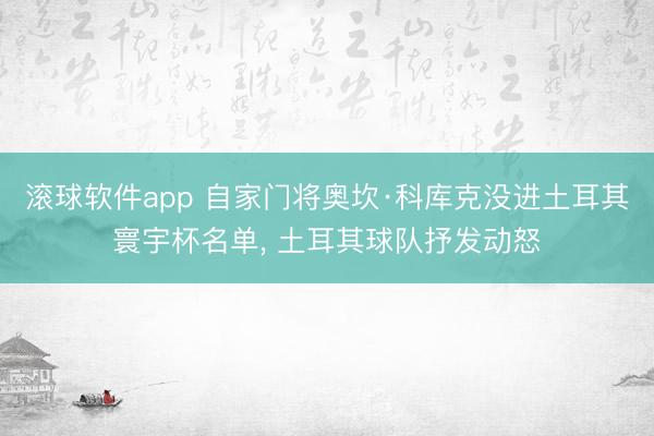 滚球软件app 自家门将奥坎·科库克没进土耳其寰宇杯名单， 土耳其球队抒发动怒