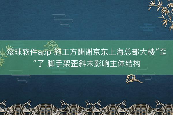 滚球软件app 施工方酬谢京东上海总部大楼“歪”了 脚手架歪斜未影响主体结构