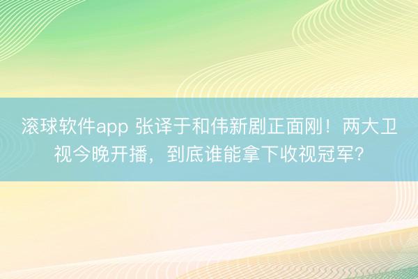 滚球软件app 张译于和伟新剧正面刚！两大卫视今晚开播，到底谁能拿下收视冠军？
