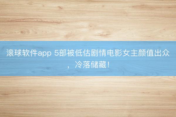 滚球软件app 5部被低估剧情电影女主颜值出众,冷落储藏!