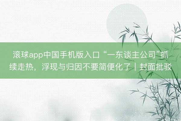滚球app中国手机版入口 “一东谈主公司”抓续走热，浮现与归因不要简便化了｜封面批驳
