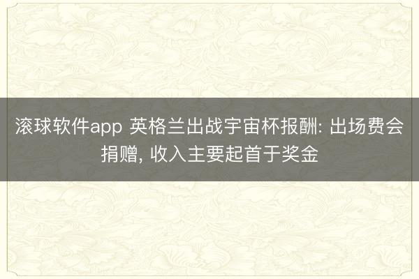 滚球软件app 英格兰出战宇宙杯报酬: 出场费会捐赠, 收入主要起首于奖金